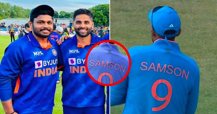 Suryakumar Yadav wears Sanju Samson's jersey in first ODI due to size issue