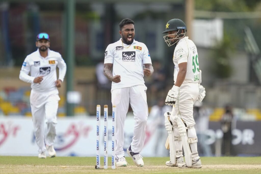 ICC rebukes Asitha Fernando for 'inappropriate celebration' after Saud Shakeel's dismissal in SL vs PAK 2nd Test.