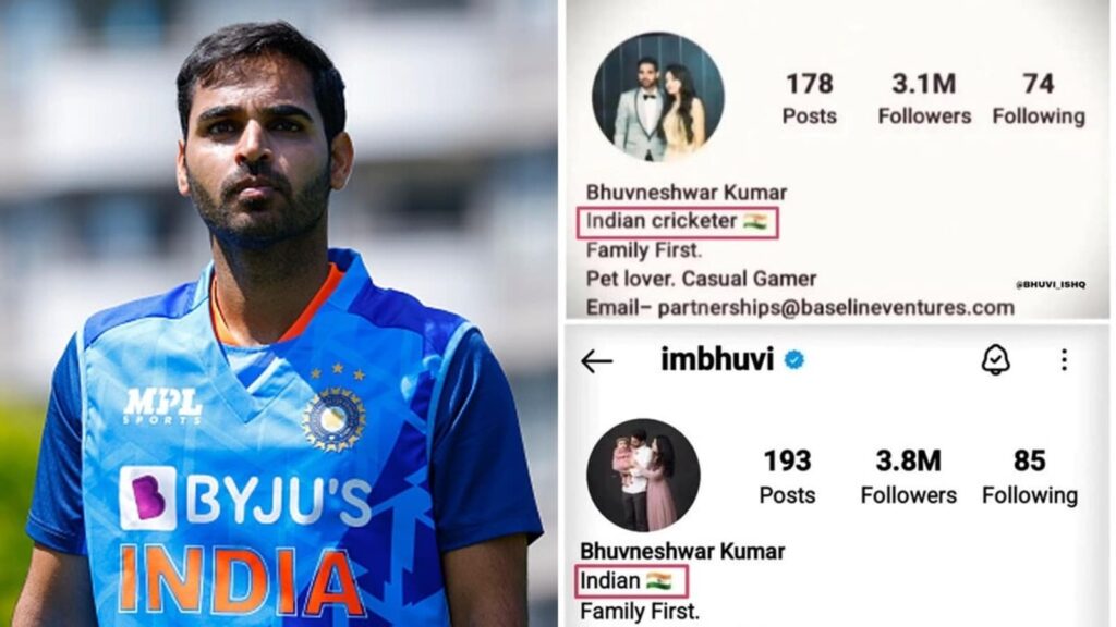 Bhuvneshwar Kumar sparks retirement speculation as 'Cricketer' goes missing from Instagram bio